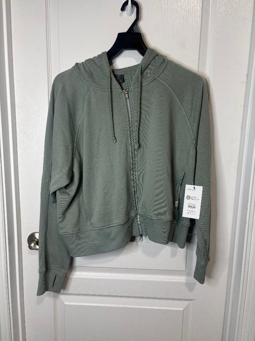 Athletic Works Women's Mineral Wash French Terry Cropped Zip Hoodie XXXL NEW